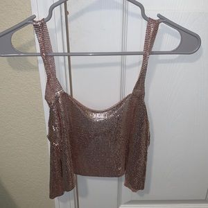 Rose Gold mesh chain top